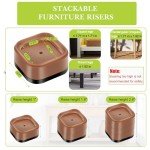 Yookwutar Adjustable Furniture Risers - 4 Pack