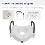 Drive Medical 2-in-1 Raised Toilet Seat with Arms