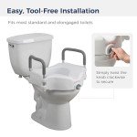 Drive Medical 2-in-1 Raised Toilet Seat with Arms