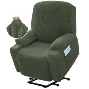 Soft Jacquard Recliner Slipcover with Side Pocket