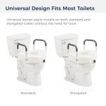 Drive Medical 2-in-1 Raised Toilet Seat with Arms