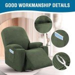 Soft Jacquard Recliner Slipcover with Side Pocket