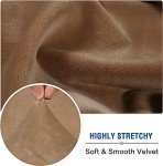 Rich Velvet Power Lift Recliner Chair Cover - Camel