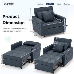 Esright Convertible Sleeper Chair with Memory Foam