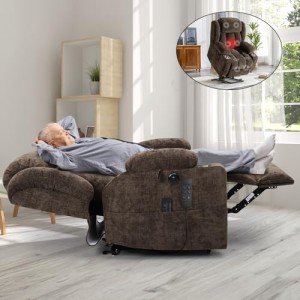 Dual Motor Lay Flat Lift Chair with Massage & Heat