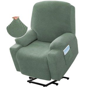 Stretchy Recliner Slipcover with Side Pocket - Grass Green