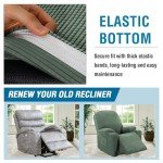 Stretchy Recliner Slipcover with Side Pocket - Grass Green