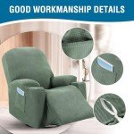Stretchy Recliner Slipcover with Side Pocket - Grass Green