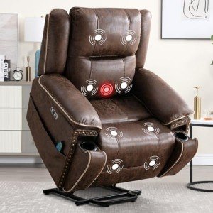 Power Lift Chair with Massage, Heat, USB & Cup Holders