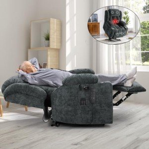 Dual Motor Lay Flat Lift Chair with Massage