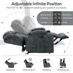 Dual Motor Lay Flat Lift Chair with Massage
