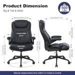 Big & Tall Ergonomic Office Chair - 500lbs Capacity
