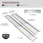 Adjustable Aluminum Wheelchair Ramp - 600 lbs Capacity