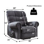 CANMOV Large Power Lift Recliner with Massage & Heat