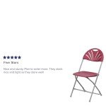 Burgundy Folding Chair - 650 lb Capacity - 8 Pack