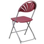 Burgundy Folding Chair - 650 lb Capacity - 8 Pack