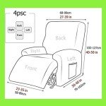 Soft Stretch Recliner Lift Chair Cover - 4 Pieces