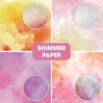 Shimmer Watercolor Scrapbooking Paper Pack - 48 Sheets