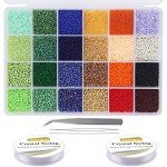 24 Color Glass Seed Beads for Jewelry Making