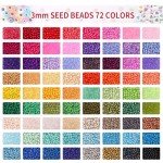 72 Colors Glass Seed Beads Set for Jewelry Making