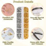 1200-Piece Jewelry Making Crimp Beads Kit