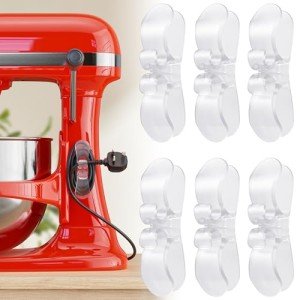6-Pack Clear Cord Organizer for Kitchen Appliances
