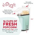 DASH Aqua Hot Air Popcorn Maker with Measuring Cup