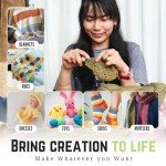 Beginner Crochet Kit with Ergonomic Hooks & Yarn