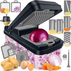 Versatile 12-in-1 Veggie Chopper with 7 Blades