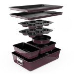 NutriChef 8-Piece Nonstick Bakeware Set - Plum
