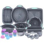 72-Piece Nonstick Silicone Bakeware Set in Grey
