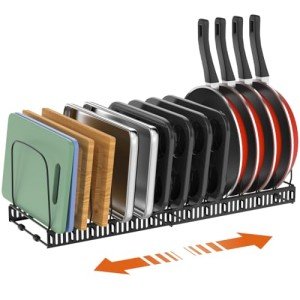Expandable Cutting Board and Bakeware Organizer Rack