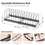 Expandable Cutting Board and Bakeware Organizer Rack