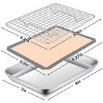 Toaster Oven Pan Set with Rack & Mat