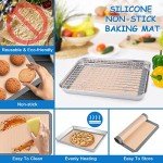 Toaster Oven Pan Set with Rack & Mat