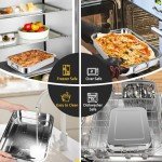 Stainless Steel Roasting Pans with Racks - 2 Pack