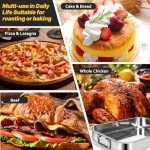 Stainless Steel Roasting Pans with Racks - 2 Pack