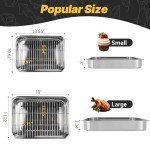 Stainless Steel Roasting Pans with Racks - 2 Pack