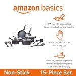 Amazon Basics 15-Piece Non-Stick Cookware Set