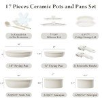 17-Piece Bazova Nonstick Ceramic Cookware Set