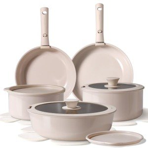 CAROTE 15-Piece Non-Stick Ceramic Cookware Set