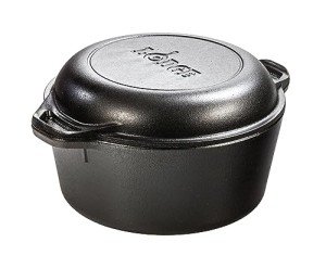 Lodge 5 Quart Cast Iron Double Dutch Oven