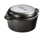 Lodge 5 Quart Cast Iron Double Dutch Oven