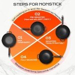 13 Inch Nonstick Carbon Steel Wok with Lid