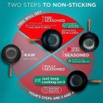 YOSUKATA 13.5" Carbon Steel Stir Fry Wok Pan