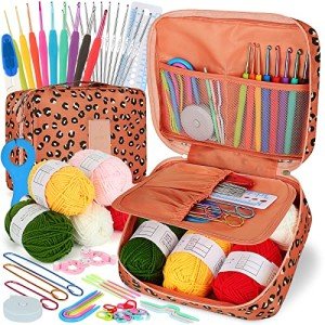 Coopay 58PCS Beginner Crochet Hook Set with Yarn