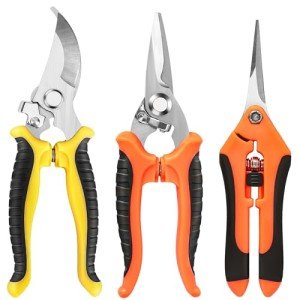 3-Pack Stainless Steel Garden Pruning Shears Set