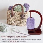 Wooden Yarn Holder with Magnetic Twirling Mechanism
