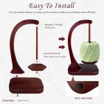 Wooden Yarn Holder with Magnetic Twirling Mechanism