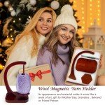 Wooden Yarn Holder with Magnetic Twirling Mechanism